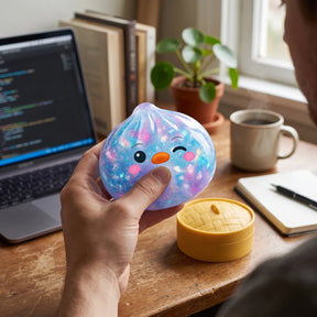 Galaxy Blue Penguin Dumpling Squishy – view 6