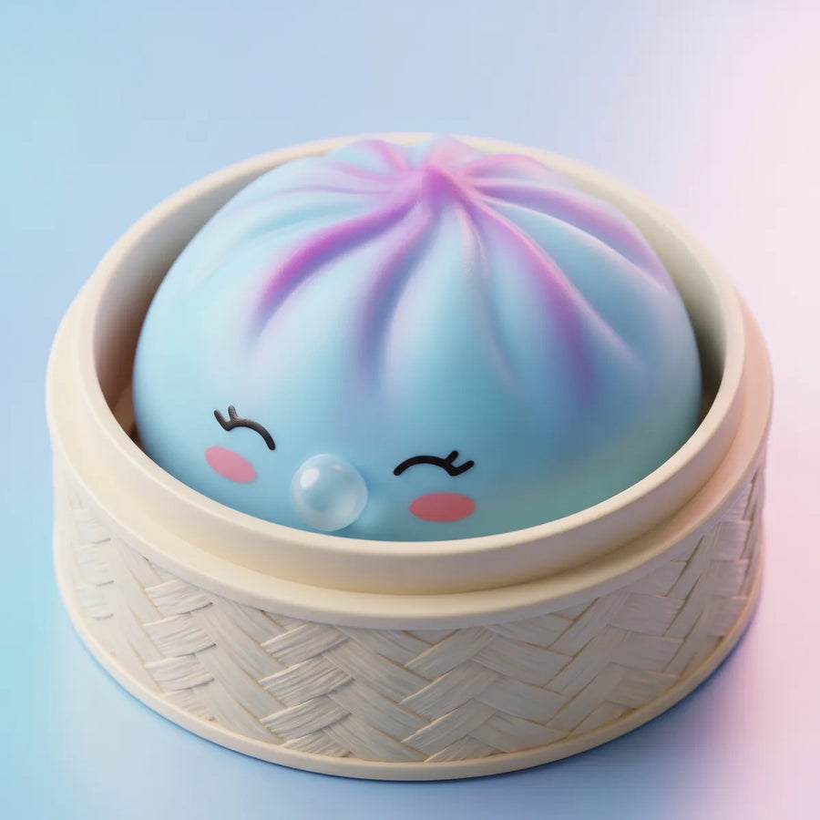 Frost Blue Rare Bubble-Blowing Dumpling Squishy