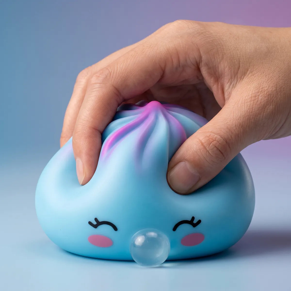 Frost Blue Rare Bubble-Blowing Dumpling Squishy – view 4