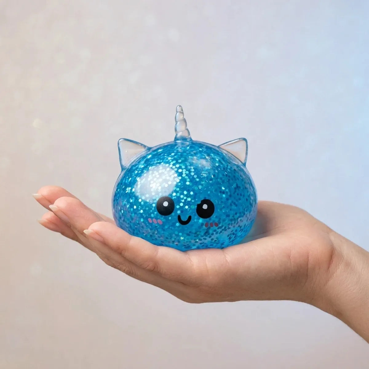 Sapphire Blue Unicorn Glitter Dumpling Squishy – view 3