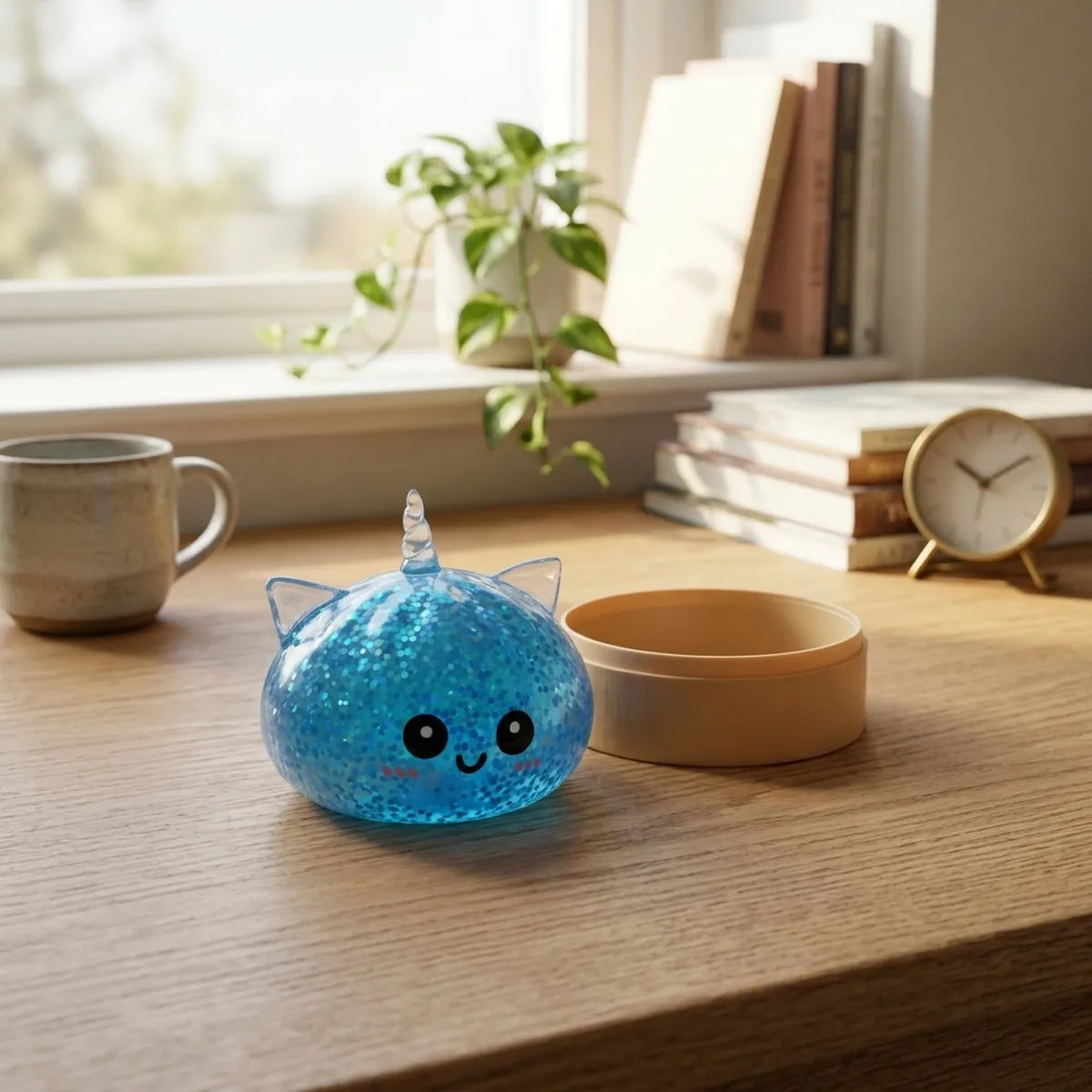 Sapphire Blue Unicorn Glitter Dumpling Squishy – view 7