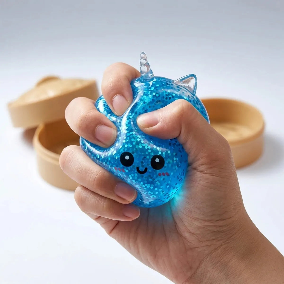 Sapphire Blue Unicorn Glitter Dumpling Squishy – view 5