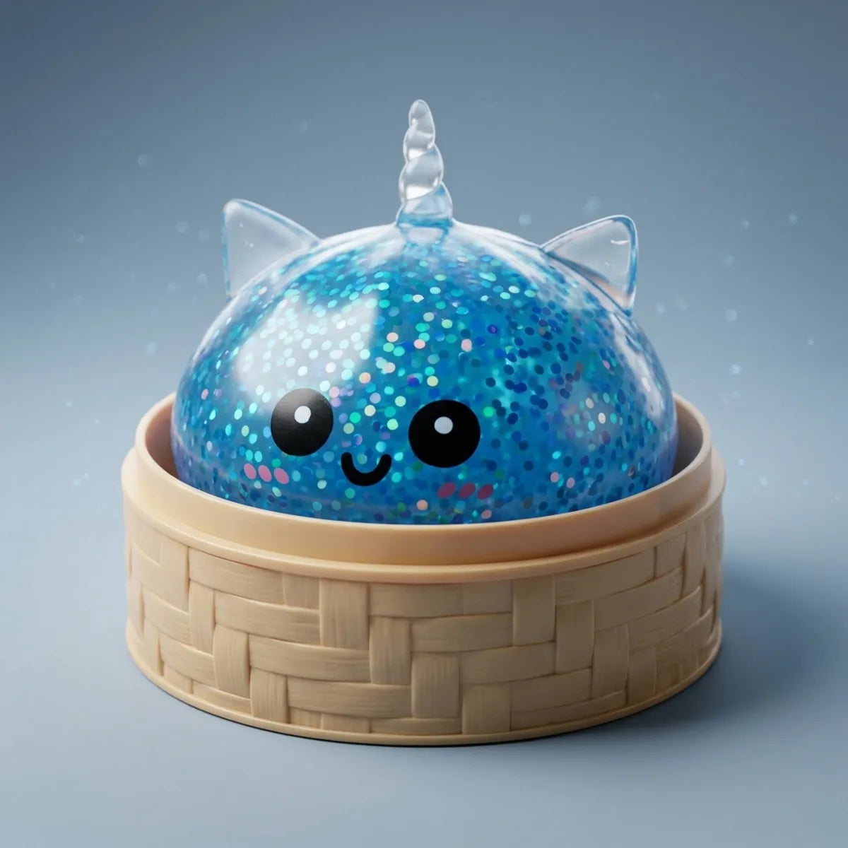 Sapphire Blue Unicorn Glitter Dumpling Squishy – view 2