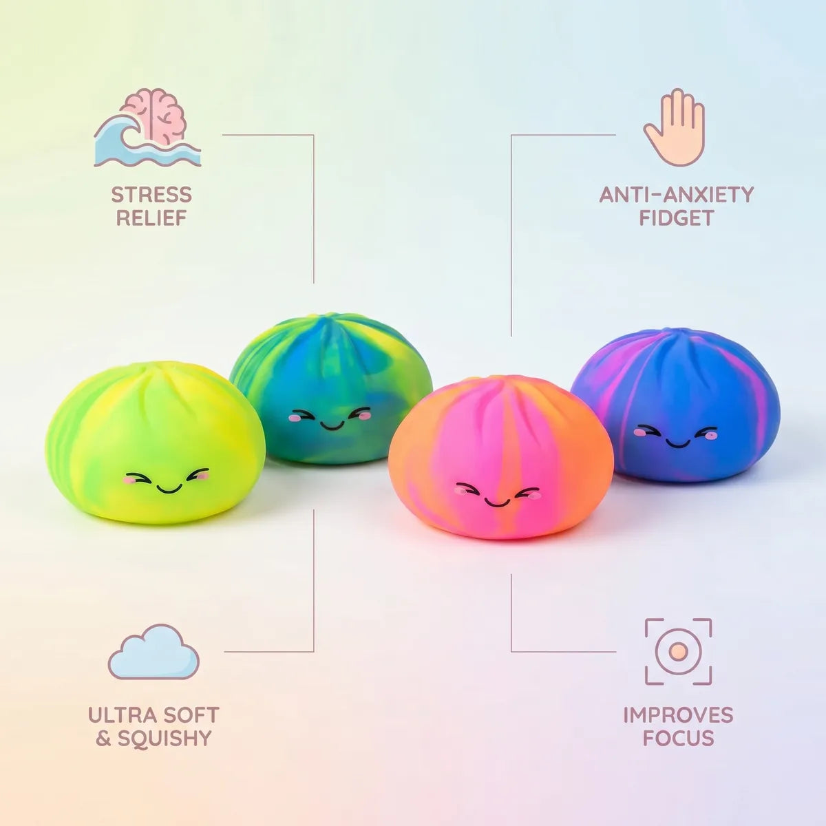 Rainbow Colorful Dumpling Squishy – view 7