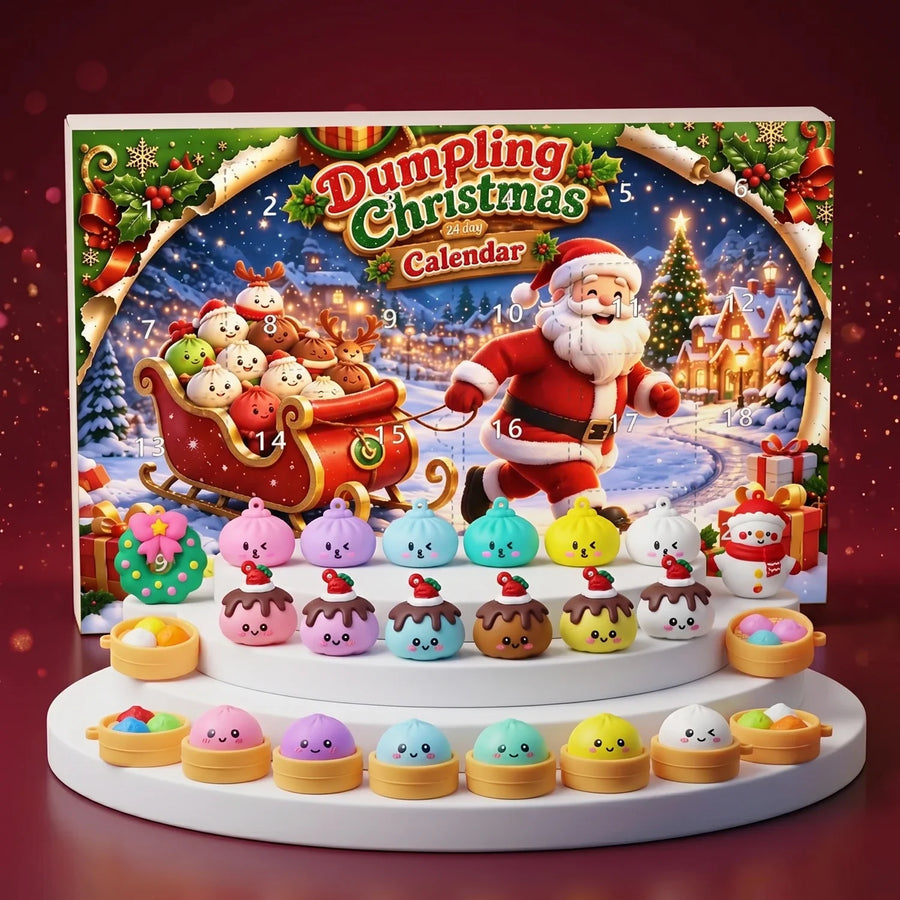 Santa Sleigh Dumpling Squishy Advent Calendar 24 Pieces