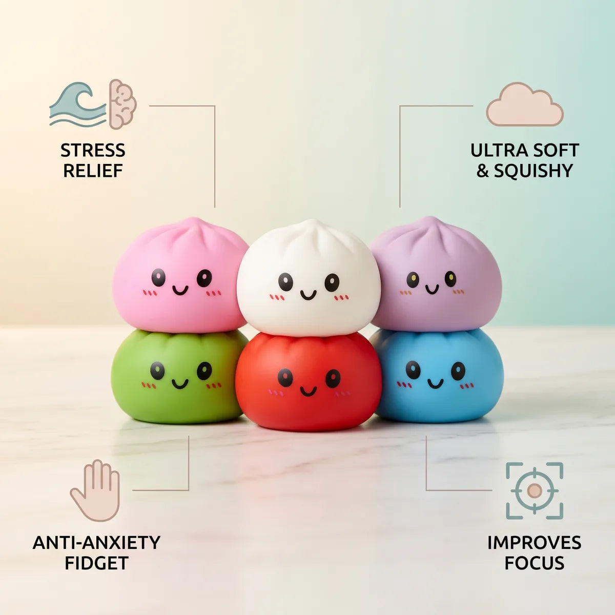 Plain Dumpling Squishy Set 6 Pieces – view 6
