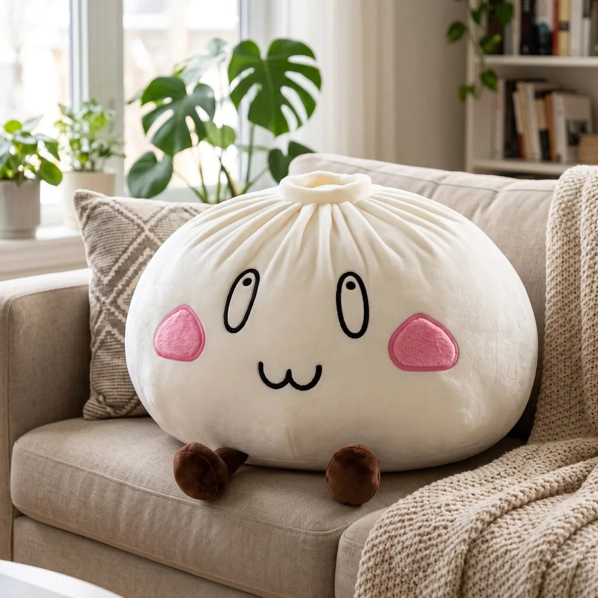 Giant Funny Happy Dumpling Squishy Plush – view 4