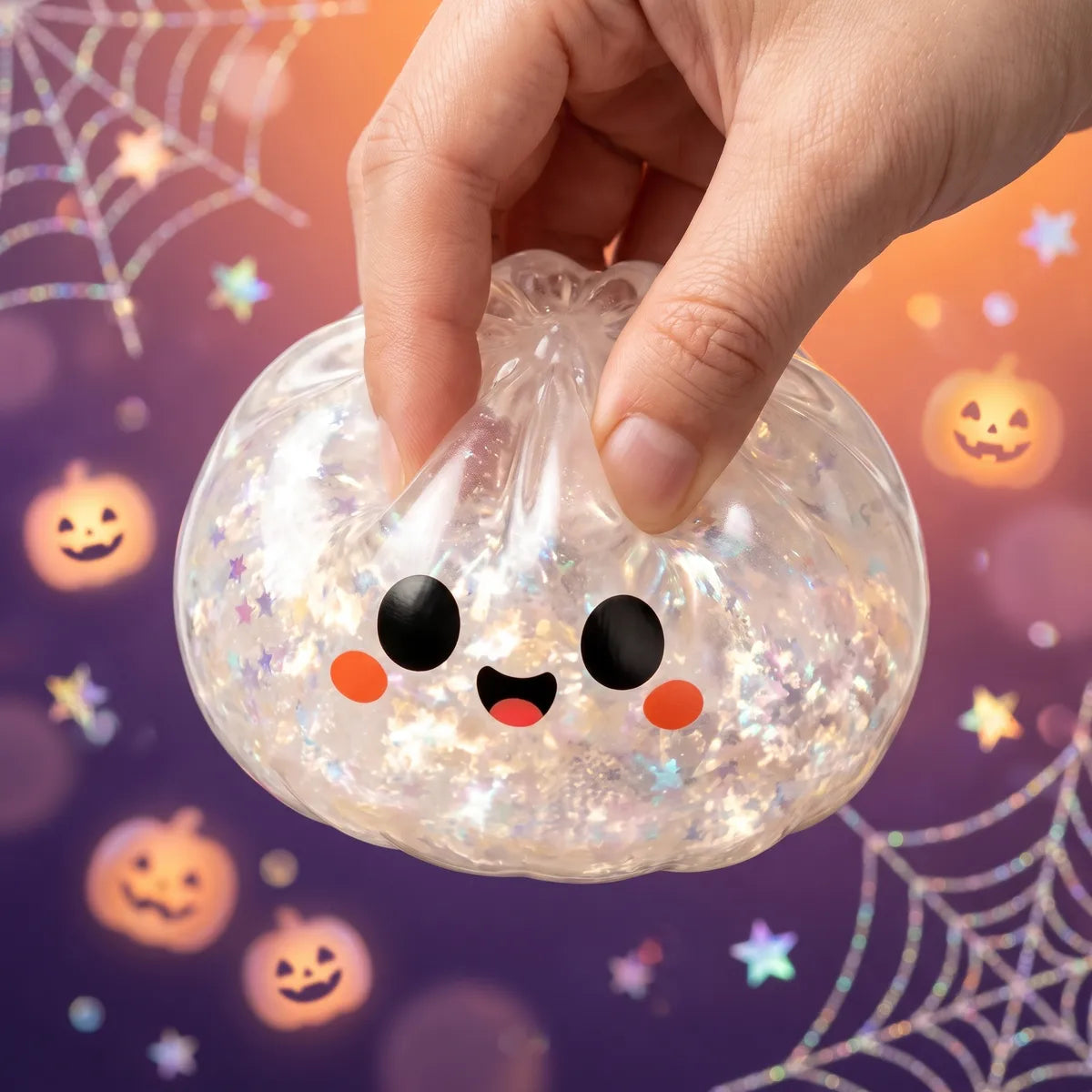 Glitter Ghost Halloween Dumpling Squishy – view 4