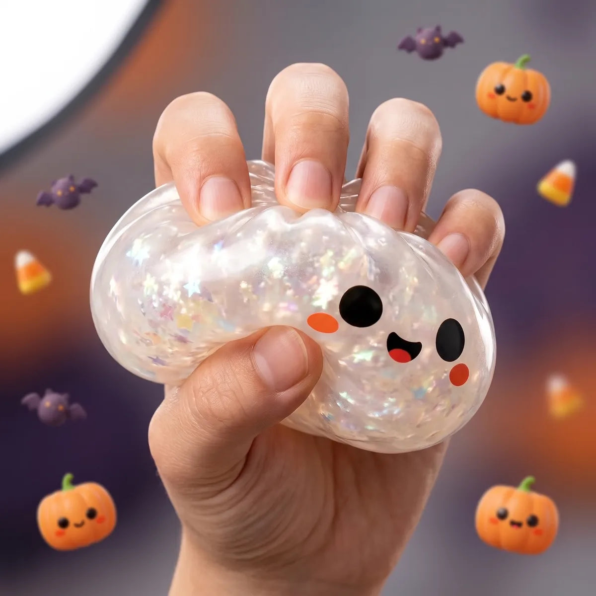 Glitter Ghost Halloween Dumpling Squishy – view 5