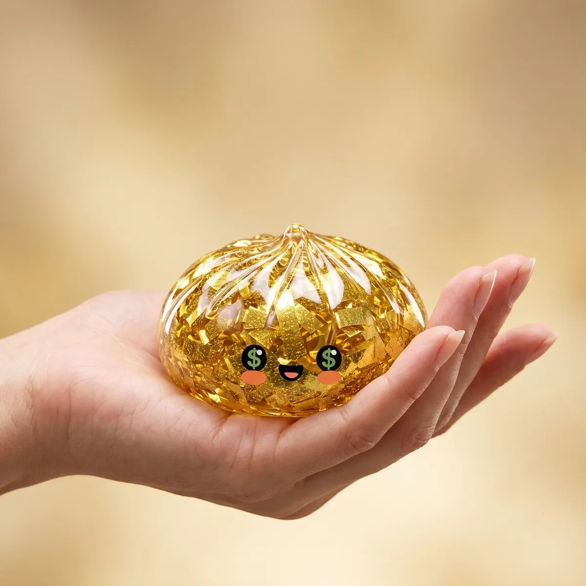 Ultra Rare Lucky Gold Dumpling Squishy – view 3