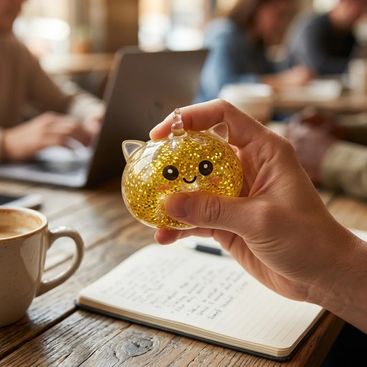 Wishful Gold Unicorn Glitter Dumpling Squishy – view 6