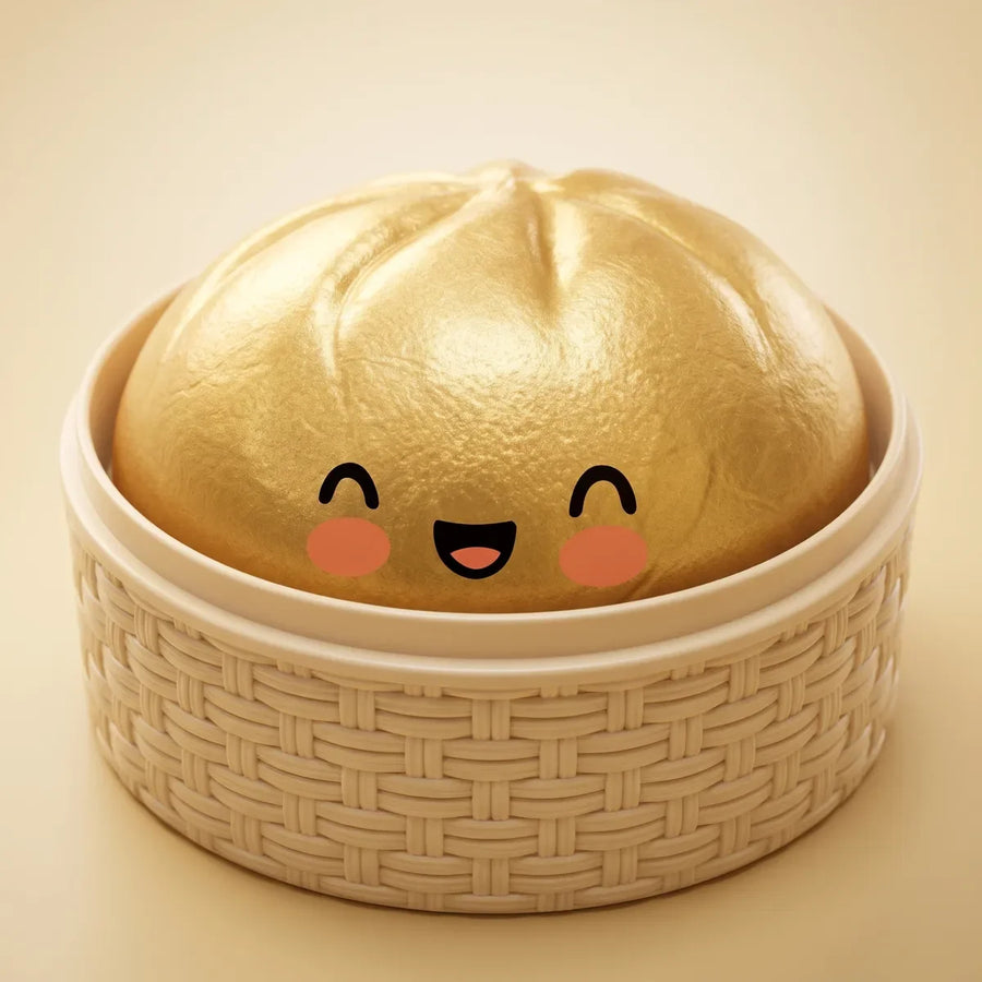 Lucky Golden Dumpling Squishy Bun