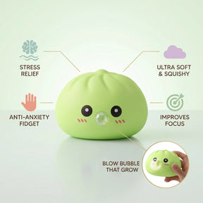 Fresh Green Bubble-Blowing Dumpling Squishy – view 5