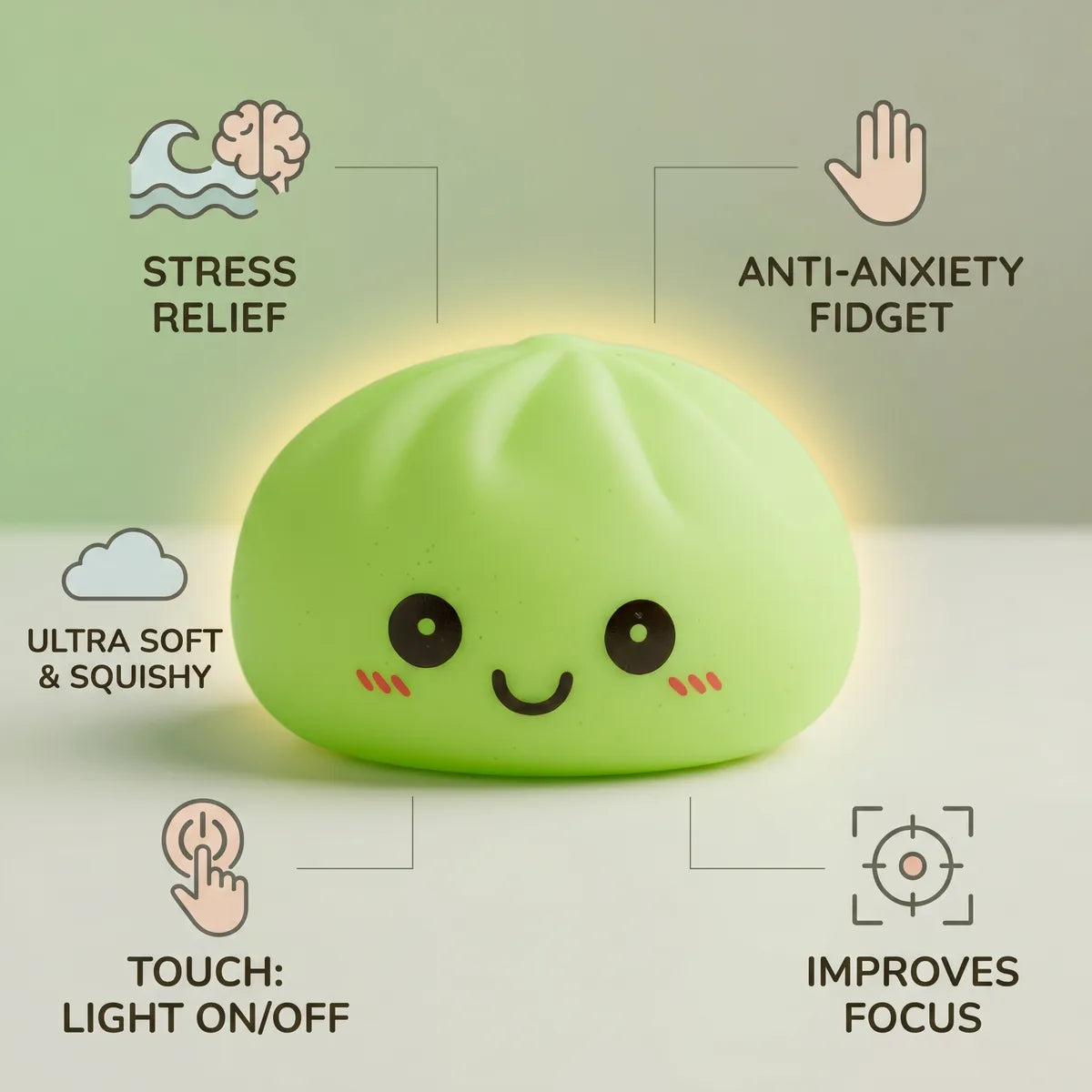 Glow Green Squishy Dumpling Light – view 6