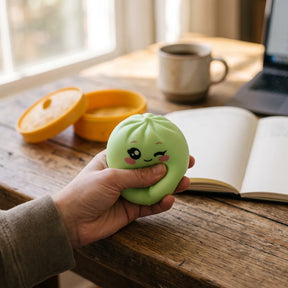 Pistachio Green Wink Dumpling Squishy – view 6