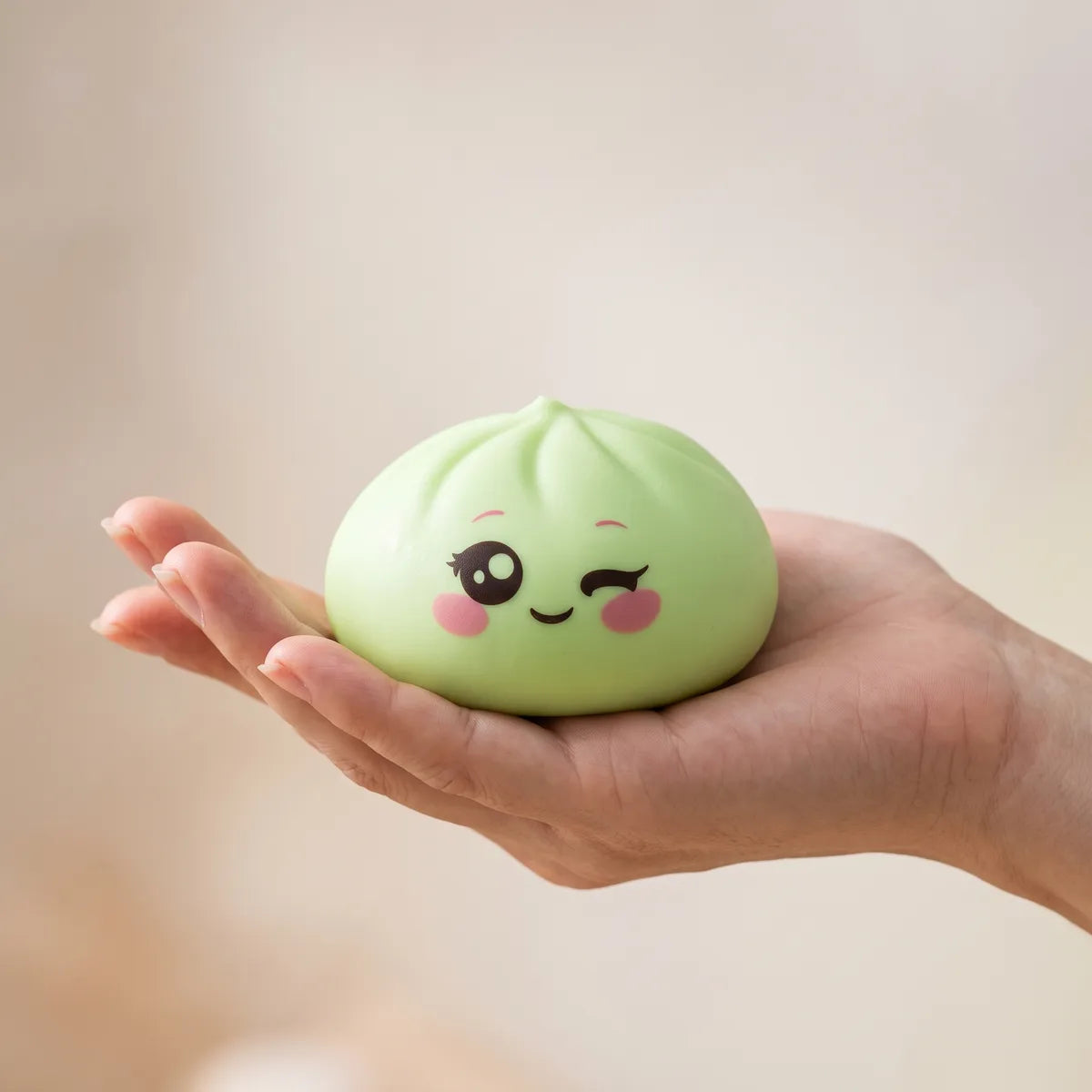 Pistachio Green Wink Dumpling Squishy – view 3