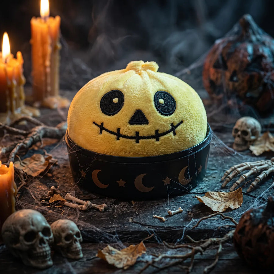 Grinning Halloween Skeleton Dumpling Squishy Plush