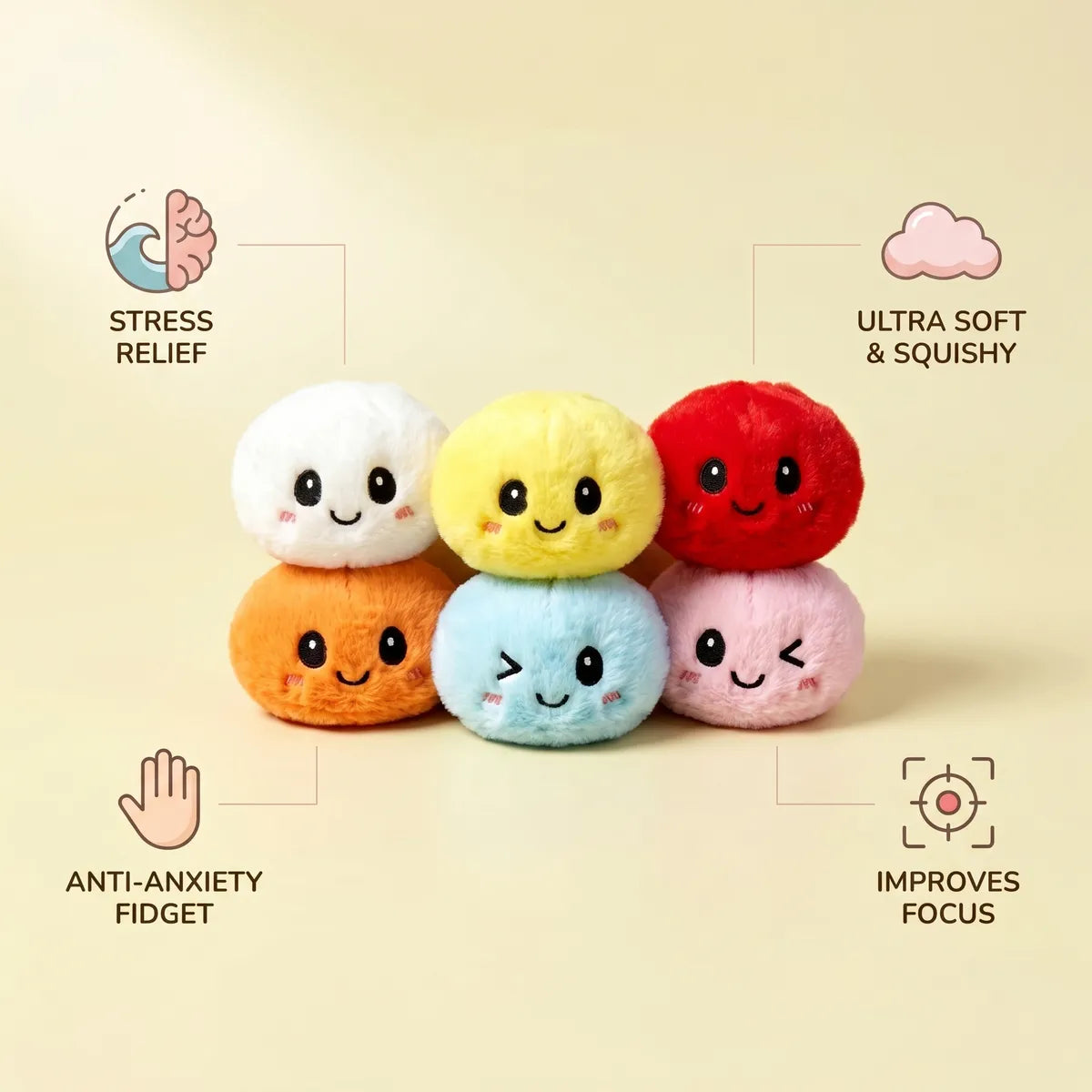 Keychain Plush Dumpling Squishy 6 Pieces – view 6