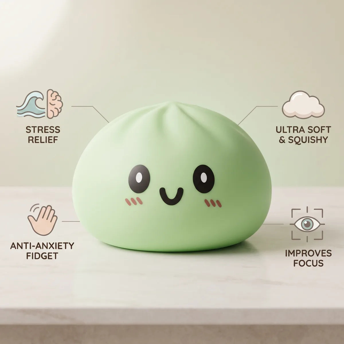 Jumbo Large Green Dumpling Squishy – view 5