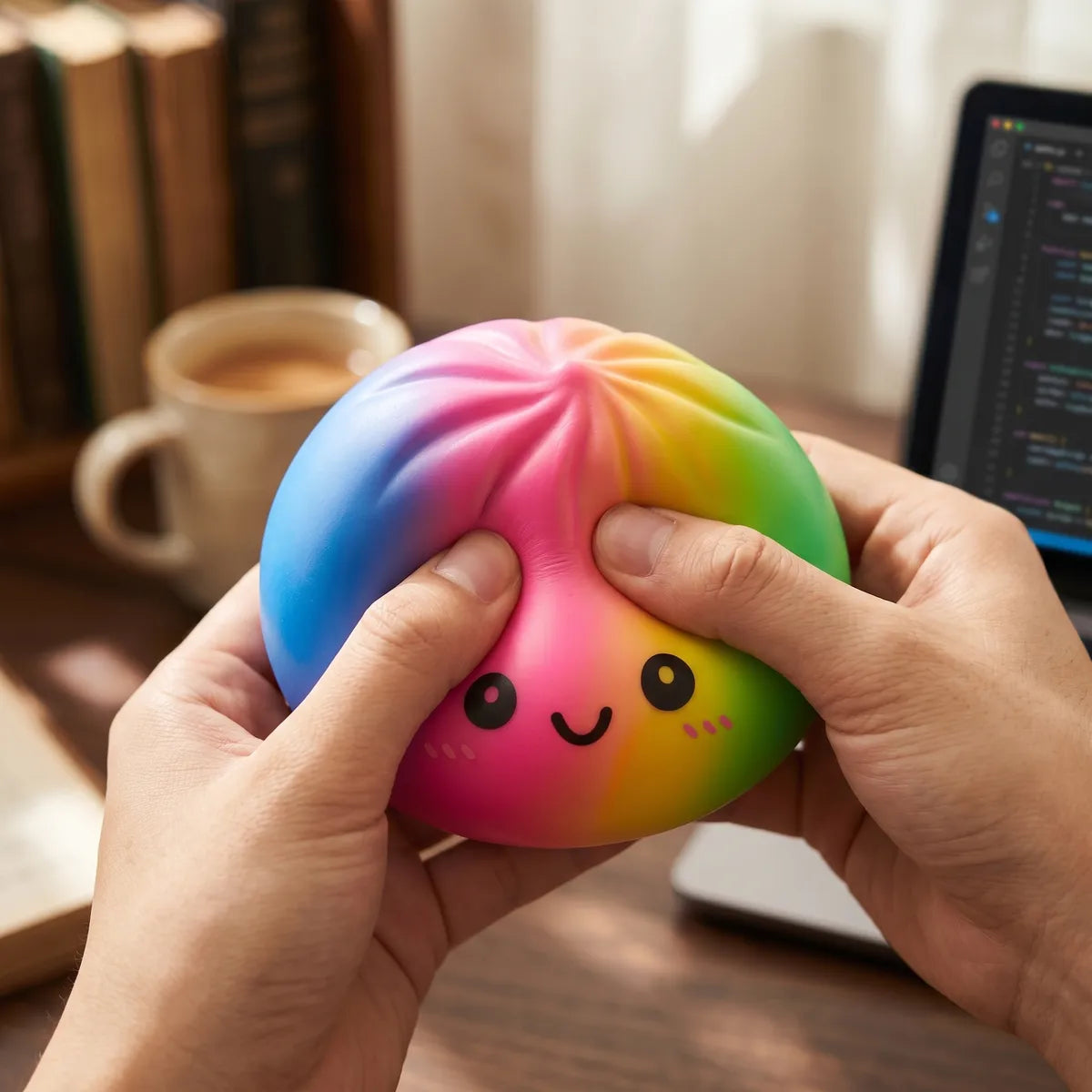 Colorful Large Rainbow Dumpling Squishy – view 6