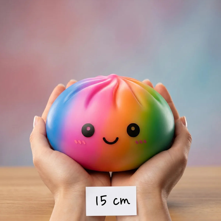 Colorful Large Rainbow Dumpling Squishy