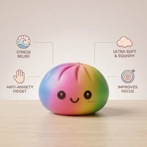 Colorful Large Rainbow Dumpling Squishy – view 5