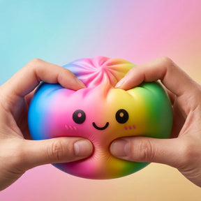 Colorful Large Rainbow Dumpling Squishy – view 3