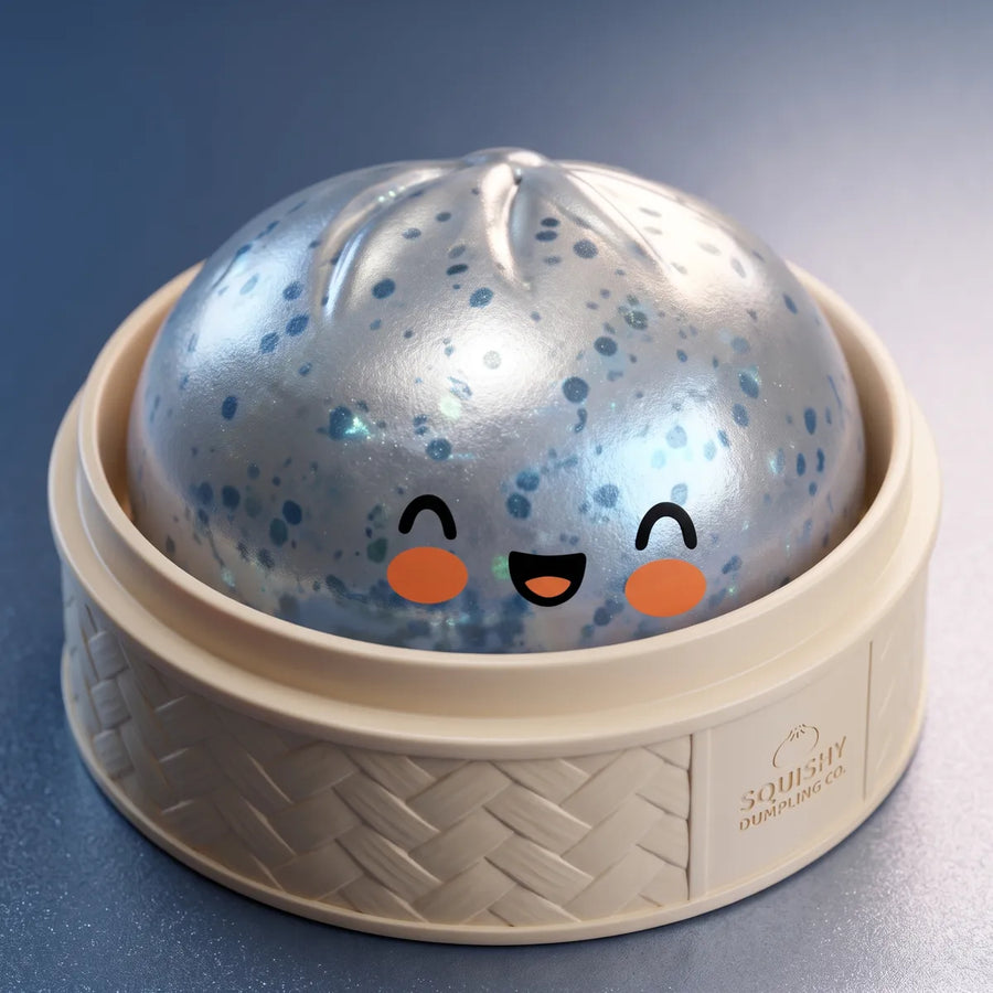 Icy Light Blue Sparkle Dumpling Squishy