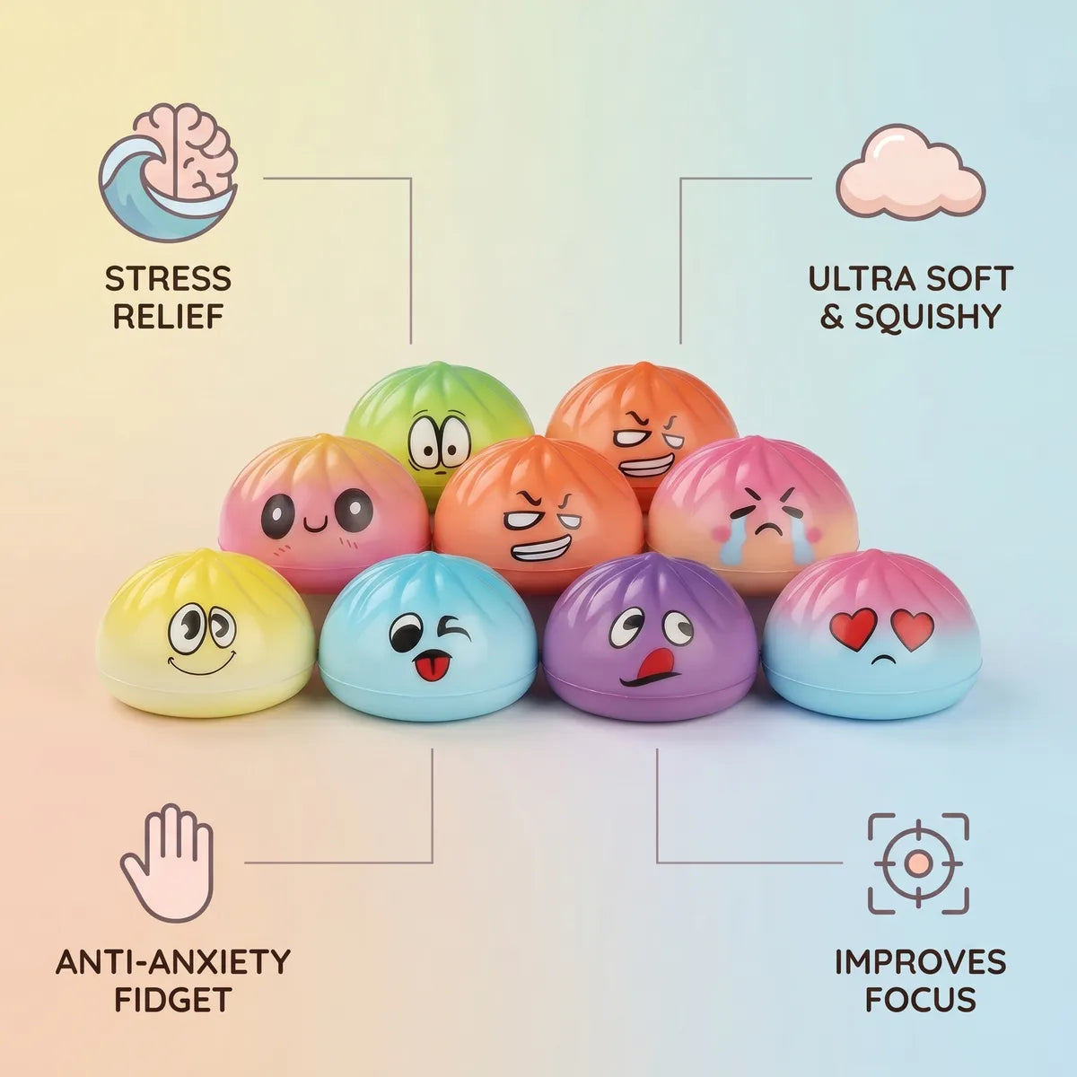 Kawaii Mini Dumpling Squishy Toy – view 7