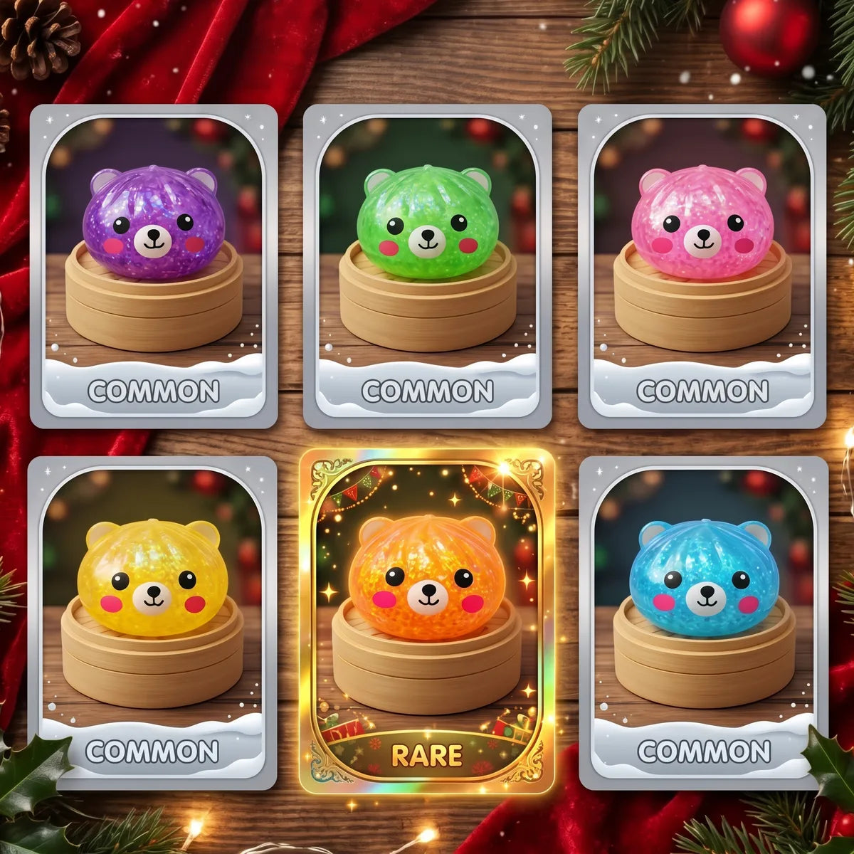 Jelly Mystery Bear Glitter Dumpling Squishy – view 2