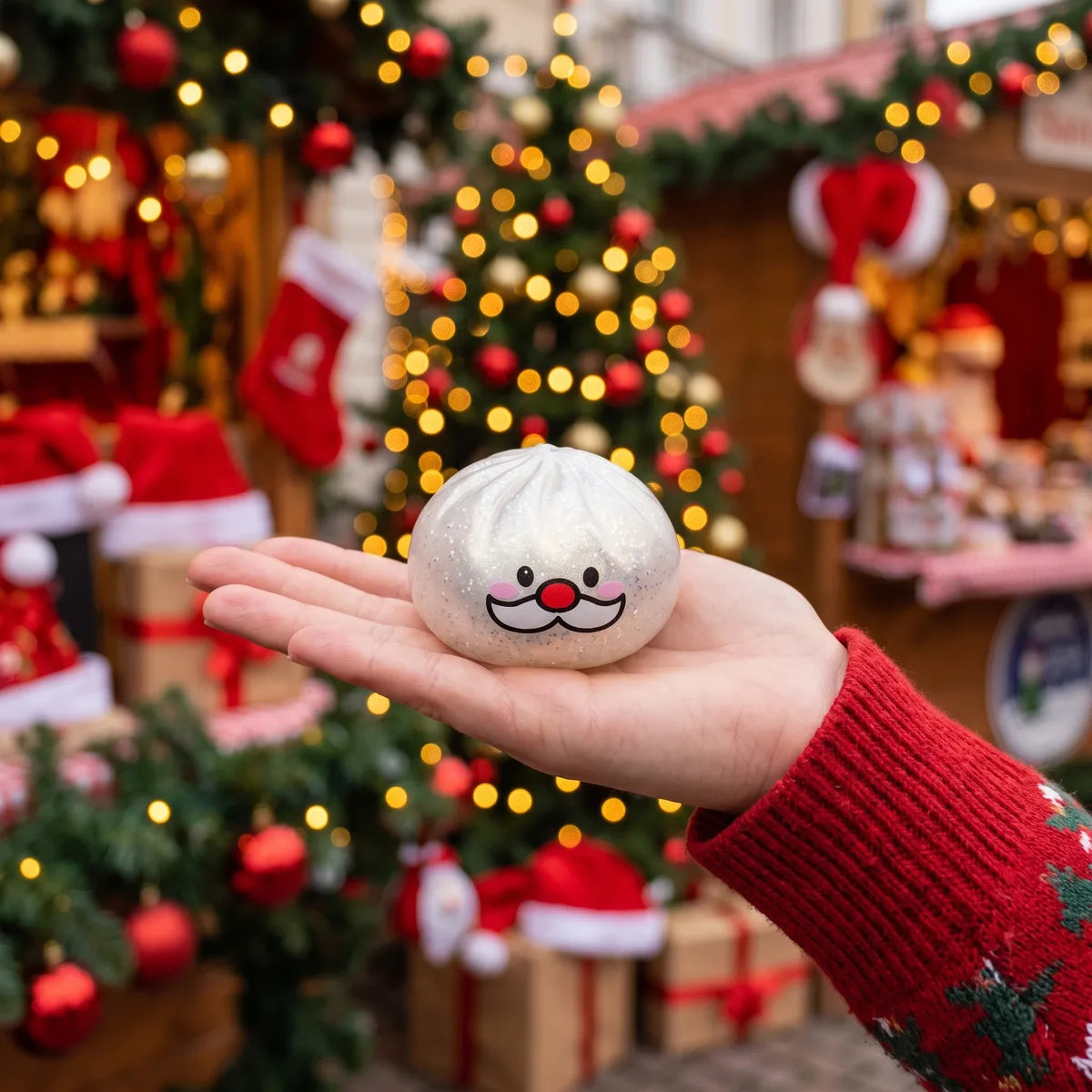 Cheery Mystery Santa Mustache Dumpling Squishy – view 4