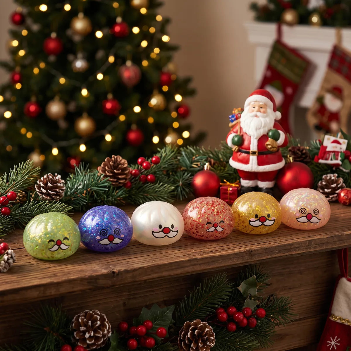 Cheery Mystery Santa Mustache Dumpling Squishy – view 7