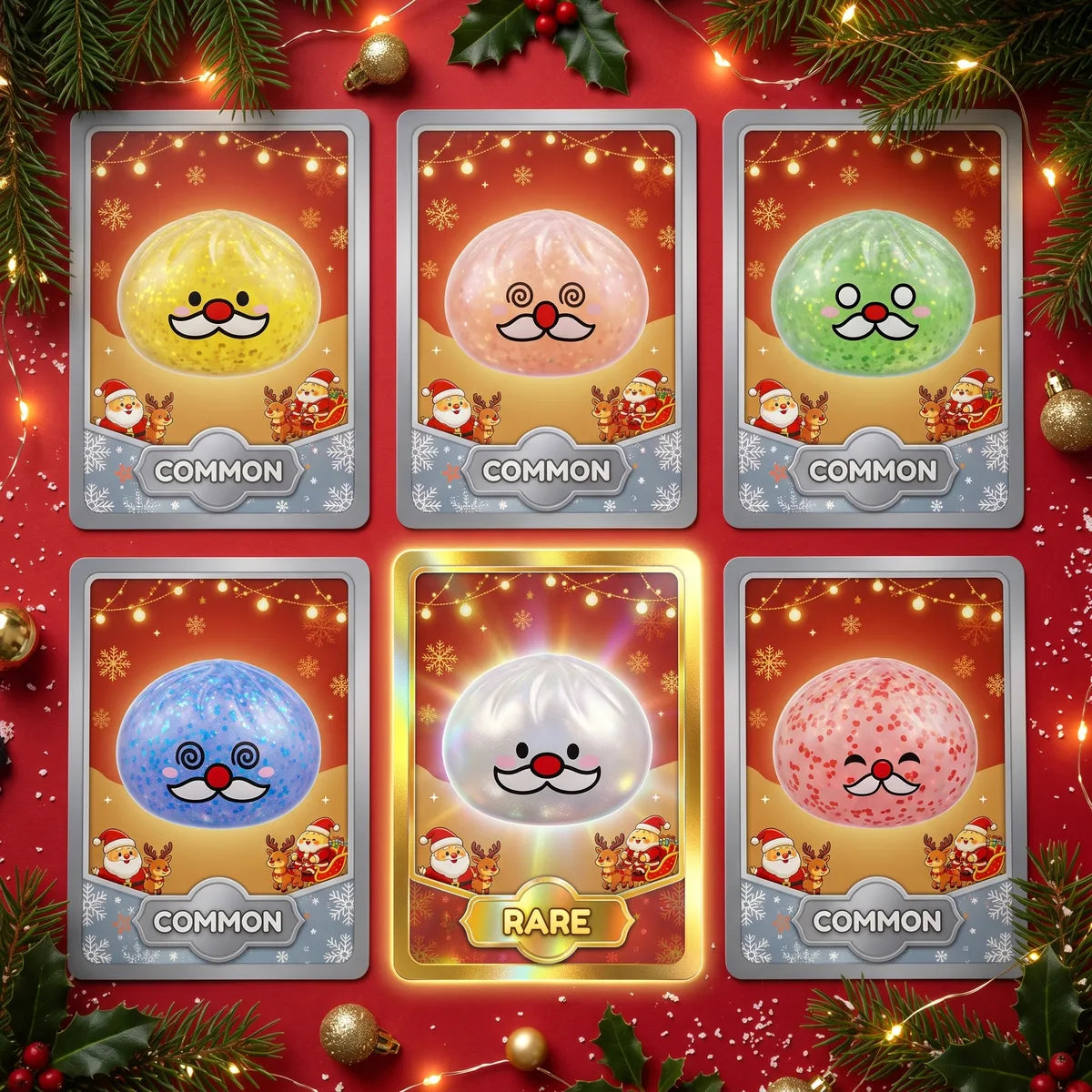 Cheery Mystery Santa Mustache Dumpling Squishy – view 2