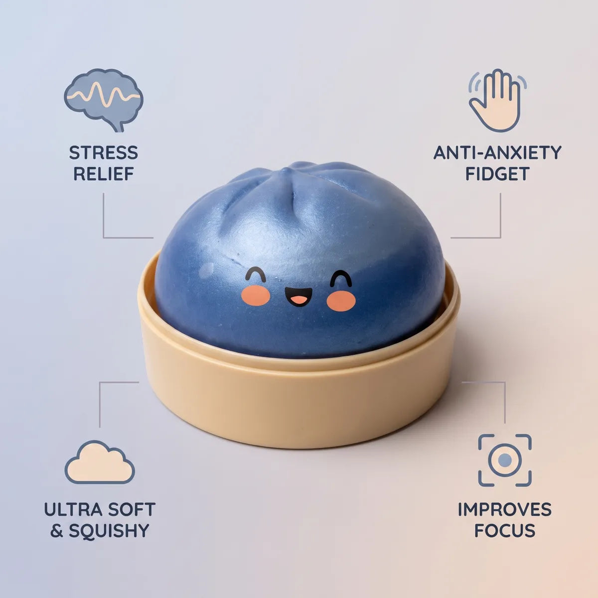 Midnight Navy Blue Dumpling Squishy – view 6