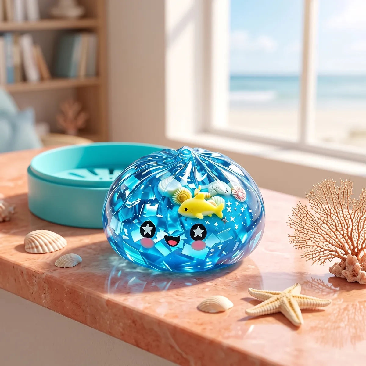 Coral Reef Ocean Glitter Dumpling Squishy – view 7