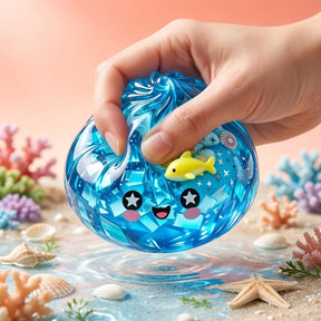 Coral Reef Ocean Glitter Dumpling Squishy – view 5