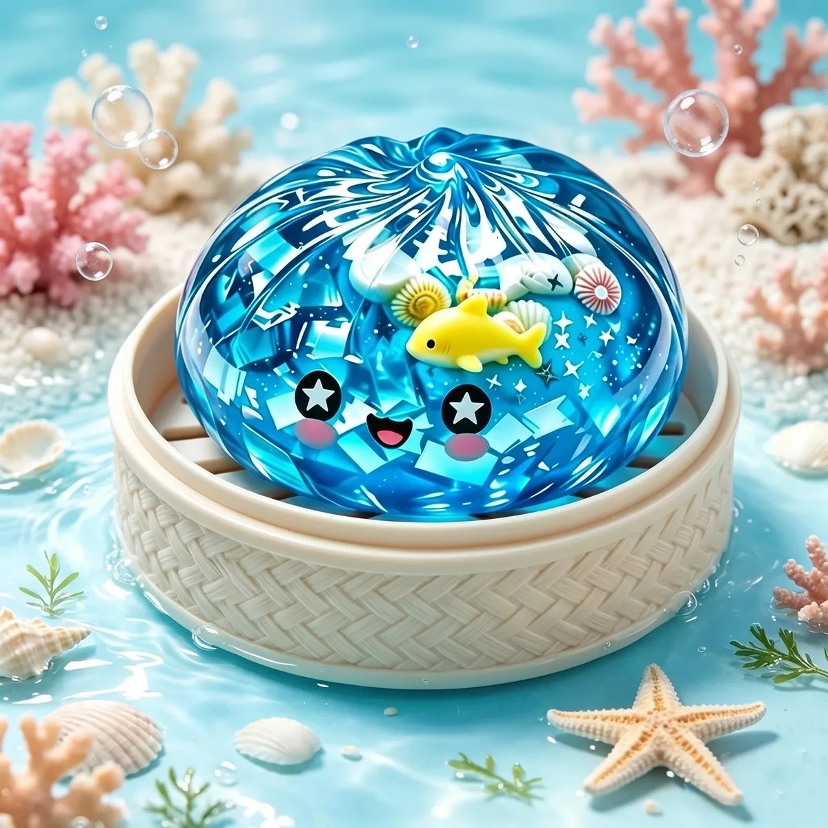 Coral Reef Ocean Glitter Dumpling Squishy – view 2
