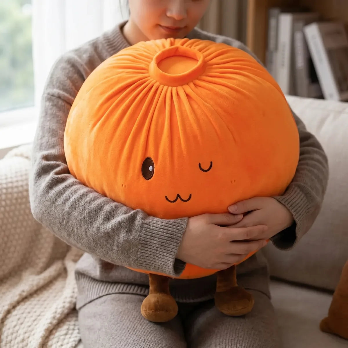 Sunset Orange Large Dumpling Squishy Toy – view 4
