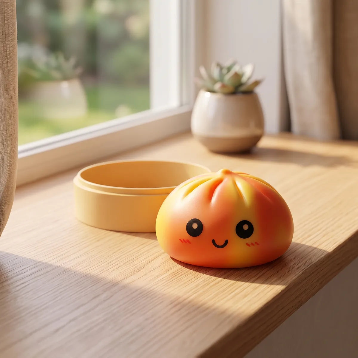 Sunset Orange Tie Dye Dumpling Squishy – view 7