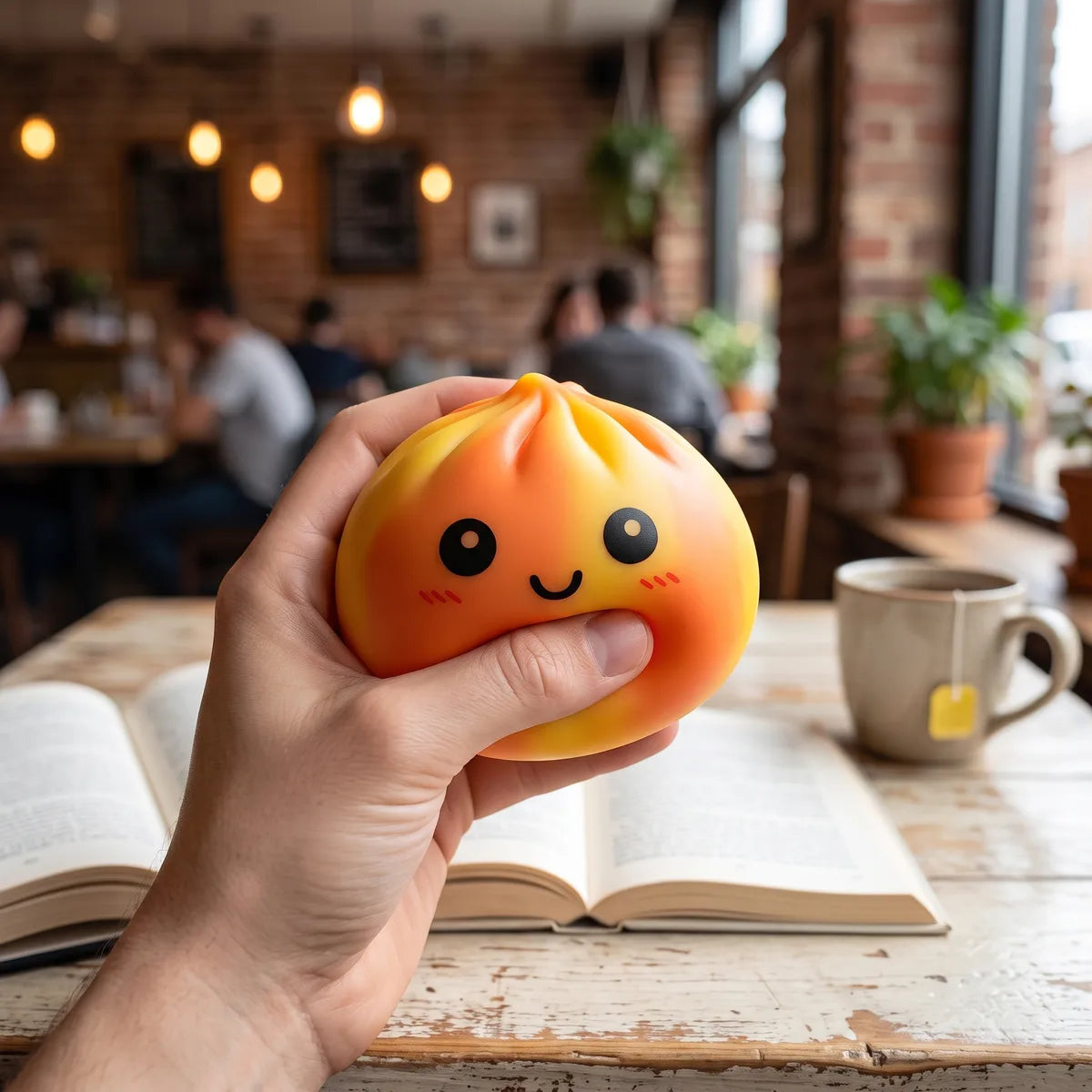 Sunset Orange Tie Dye Dumpling Squishy – view 6