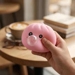 Plump Pink Bubble-Blowing Dumpling Squishy – view 7