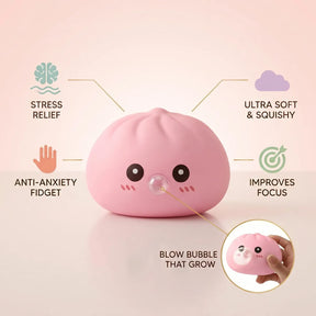 Plump Pink Bubble-Blowing Dumpling Squishy – view 6
