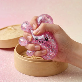 Kawaii Pink Glitter Dumpling Squishy – view 5