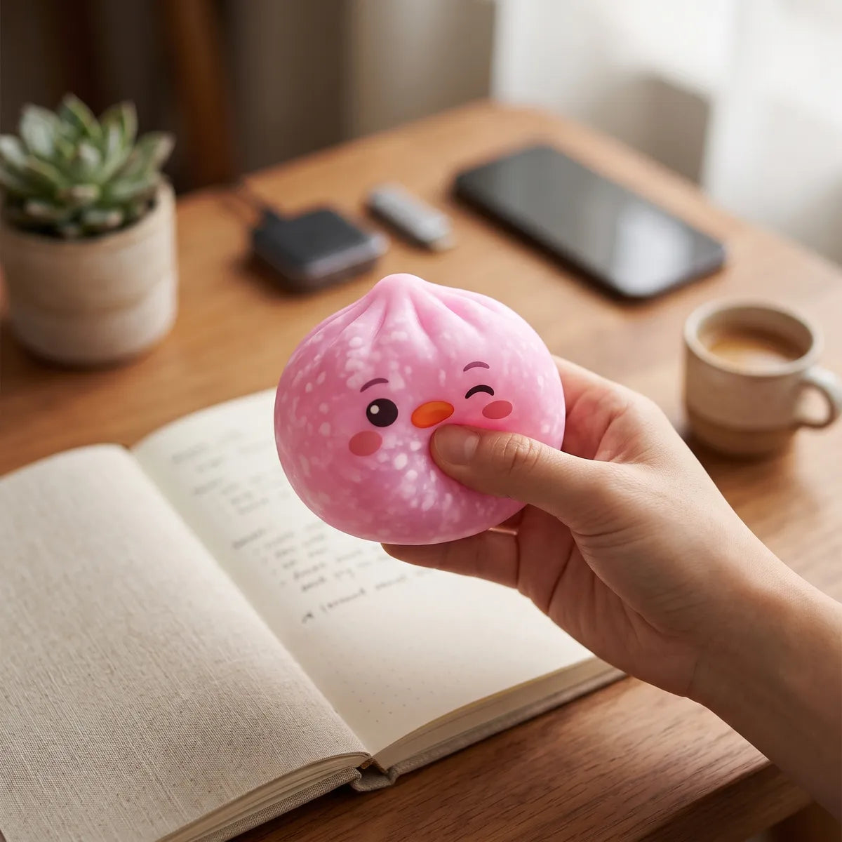 Candy Pink Penguin Dumpling Squishy – view 6