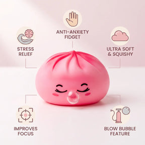 Blossom Pink Rare Bubble-Blowing Dumpling Squishy – view 6