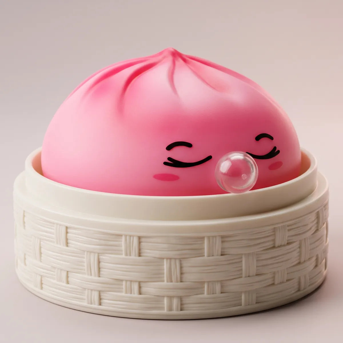 Blossom Pink Rare Bubble-Blowing Dumpling Squishy – view 2