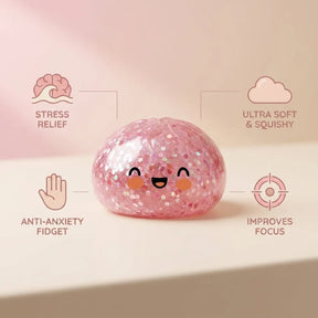 Bubblegum Pink Sparkle Dumpling Squishy – view 6