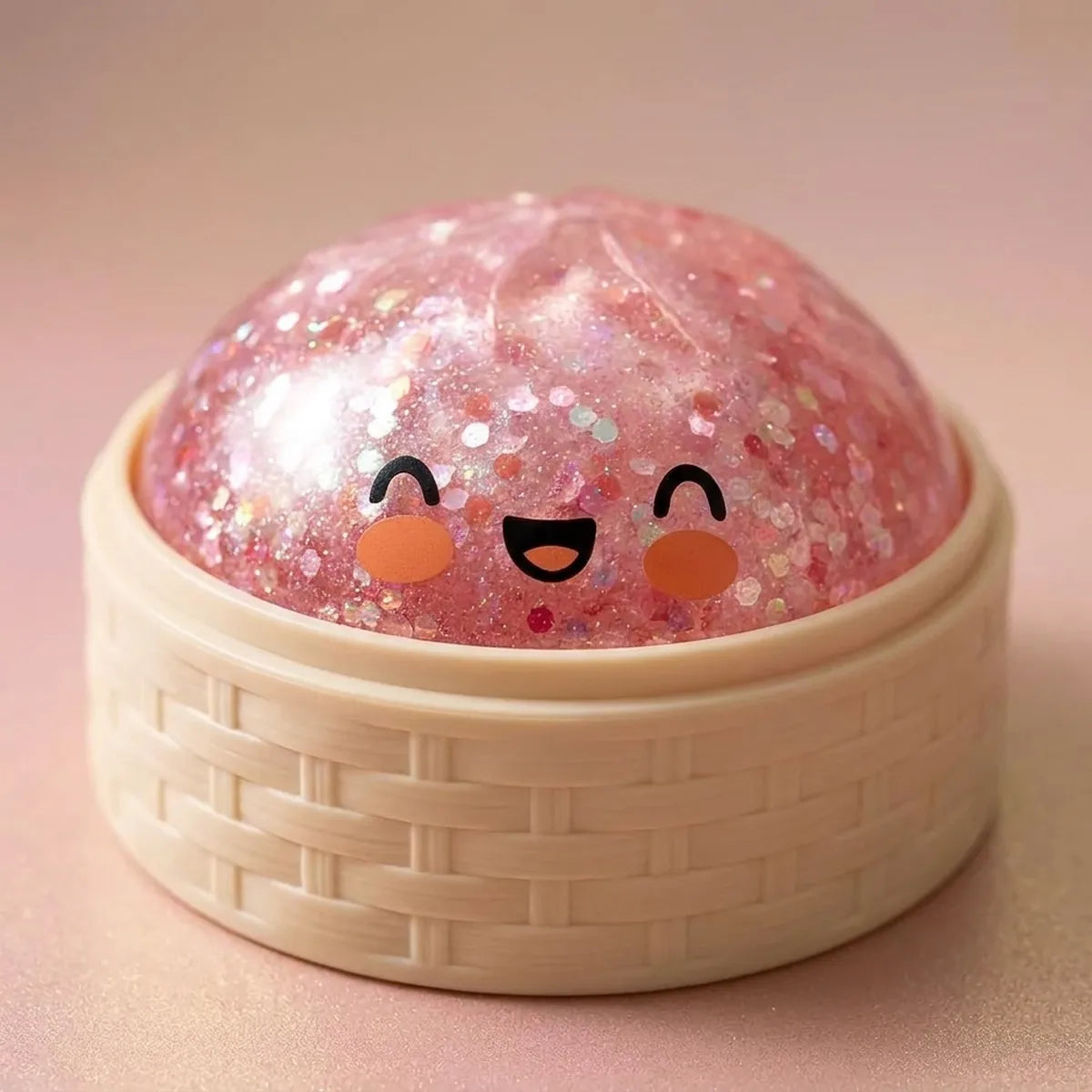 Bubblegum Pink Sparkle Dumpling Squishy – view 2