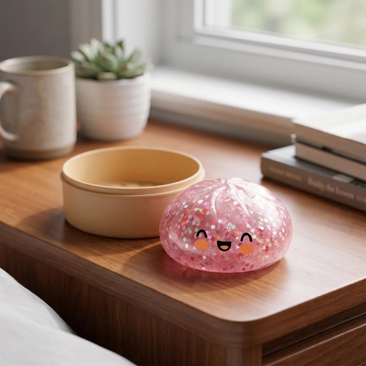 Bubblegum Pink Sparkle Dumpling Squishy – view 7