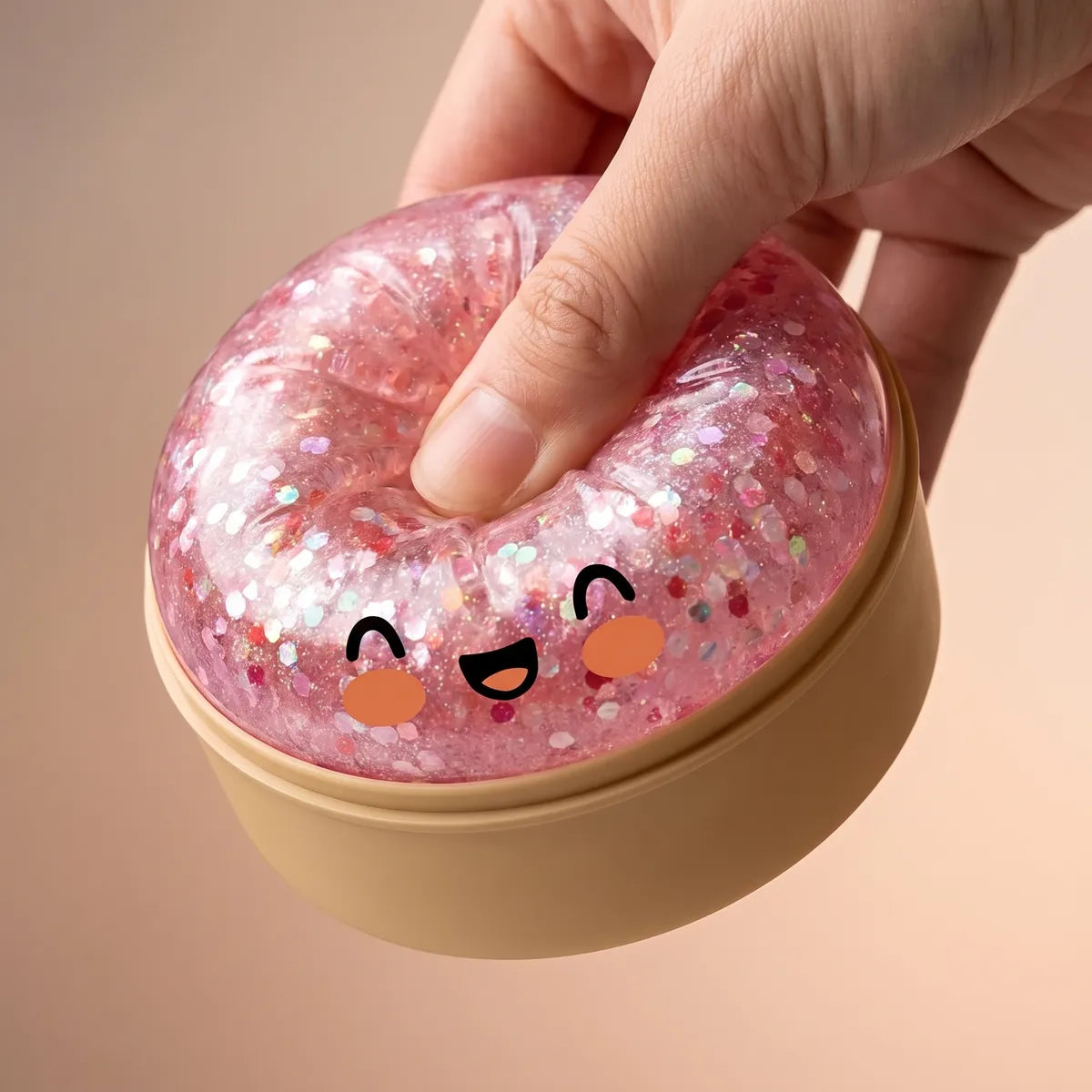 Bubblegum Pink Sparkle Dumpling Squishy – view 5